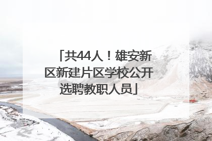 共44人！雄安新区新建片区学校公开选聘教职人员