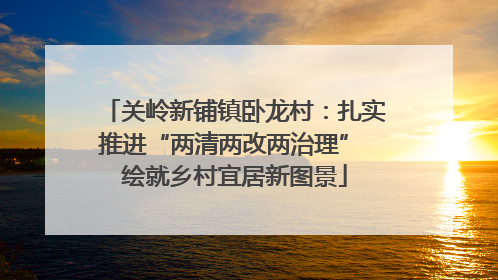关岭新铺镇卧龙村：扎实推进“两清两改两治理” 绘就乡村宜居新图景