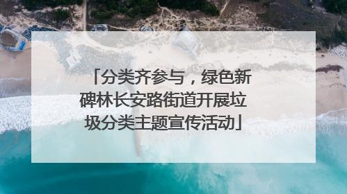 分类齐参与，绿色新碑林长安路街道开展垃圾分类主题宣传活动