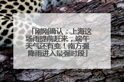 刚刚确认：上海这场雨提前赶来，端午天气还有变！南方强降雨进入最强时段
