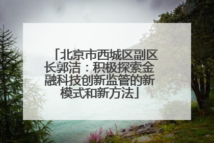 北京市西城区副区长郭洁：积极探索金融科技创新监管的新模式和新方法