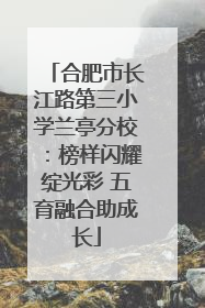 合肥市长江路第三小学兰亭分校：榜样闪耀绽光彩 五育融合助成长
