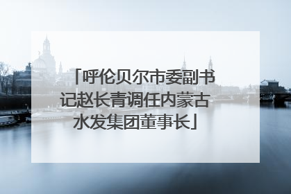 呼伦贝尔市委副书记赵长青调任内蒙古水发集团董事长