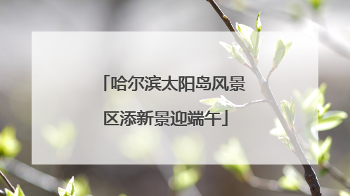 哈尔滨太阳岛风景区添新景迎端午