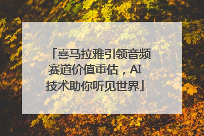 喜马拉雅引领音频赛道价值重估，AI技术助你听见世界