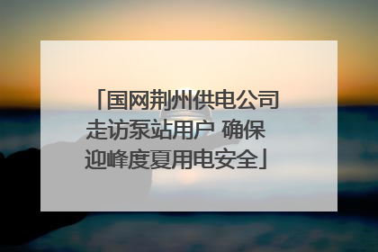 国网荆州供电公司走访泵站用户 确保迎峰度夏用电安全
