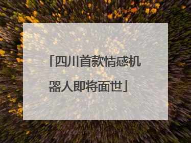 四川首款情感机器人即将面世