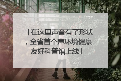 在这里声音有了形状，全省首个声环境健康友好科普馆上线