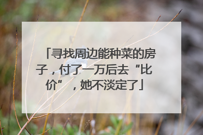 寻找周边能种菜的房子，付了一万后去“比价”，她不淡定了