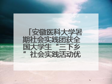 安徽医科大学暑期社会实践团获全国大学生“三下乡”社会实践活动优秀团队