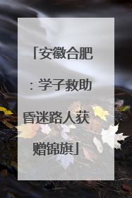 安徽合肥：学子救助昏迷路人获赠锦旗