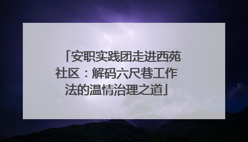 安职实践团走进西苑社区：解码六尺巷工作法的温情治理之道