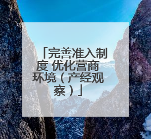 完善准入制度 优化营商环境（产经观察）