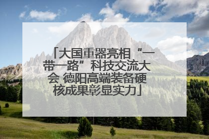 大国重器亮相“一带一路”科技交流大会 德阳高端装备硬核成果彰显实力