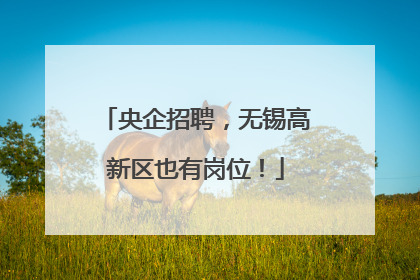 央企招聘，无锡高新区也有岗位！