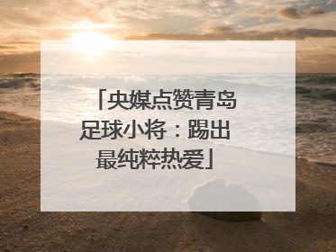 央媒点赞青岛足球小将：踢出最纯粹热爱