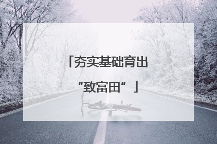 夯实基础育出“致富田”