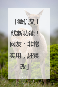 微信又上线新功能！网友：非常实用，赶紧改