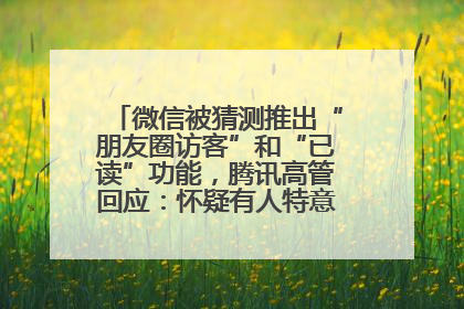 微信被猜测推出“朋友圈访客”和“已读”功能，腾讯高管回应：怀疑有人特意反复翻炒流量