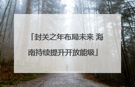 封关之年布局未来 海南持续提升开放能级
