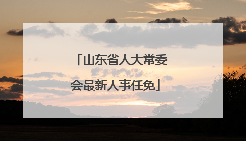 山东省人大常委会最新人事任免