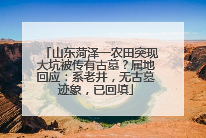 山东菏泽一农田突现大坑被传有古墓？属地回应：系老井，无古墓迹象，已回填