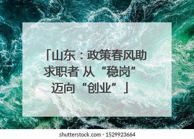 山东：政策春风助求职者 从“稳岗”迈向“创业”