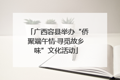 广西容县举办“侨聚端午情·寻觅故乡味”文化活动