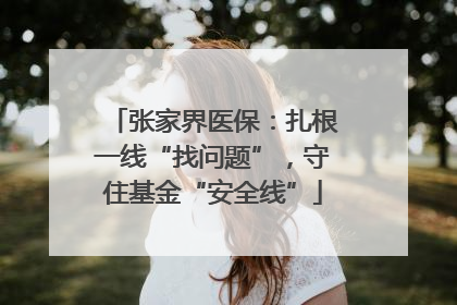 张家界医保：扎根一线“找问题”，守住基金“安全线”