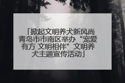 掀起文明养犬新风尚 青岛市市南区举办“宠爱有方 文明相伴”文明养犬主题宣传活动