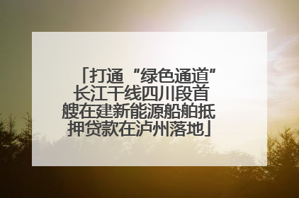 打通“绿色通道” 长江干线四川段首艘在建新能源船舶抵押贷款在泸州落地
