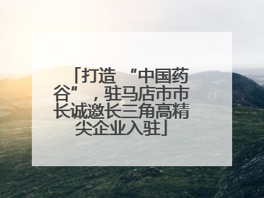 打造 “中国药谷”，驻马店市市长诚邀长三角高精尖企业入驻