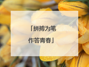 拼搏为笔 作答青春