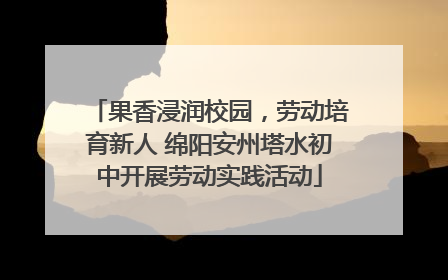 果香浸润校园，劳动培育新人 绵阳安州塔水初中开展劳动实践活动