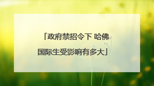 政府禁招令下 哈佛国际生受影响有多大