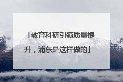 教育科研引领质量提升，浦东是这样做的
