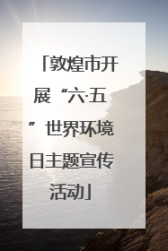 敦煌市开展“六·五”世界环境日主题宣传活动