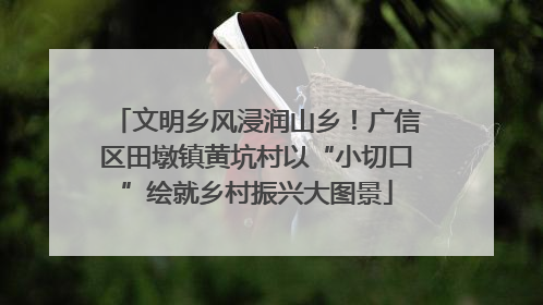 文明乡风浸润山乡！广信区田墩镇黄坑村以“小切口”绘就乡村振兴大图景
