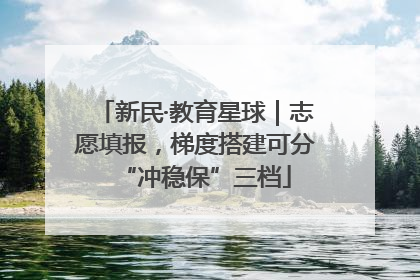 新民·教育星球｜志愿填报，梯度搭建可分“冲稳保”三档