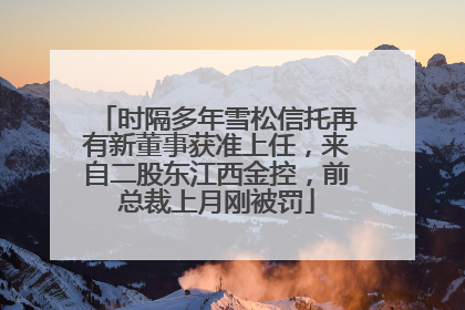 时隔多年雪松信托再有新董事获准上任，来自二股东江西金控，前总裁上月刚被罚