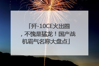 歼-10CE火出圈，不愧是猛龙！国产战机霸气名称大盘点