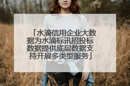 水滴信用企业大数据为水滴标讯招投标数据提供底层数据支持开展多类型服务