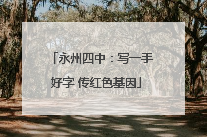 永州四中：写一手好字 传红色基因