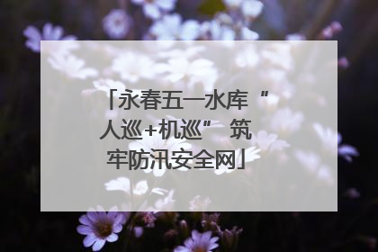 永春五一水库“人巡+机巡” 筑牢防汛安全网