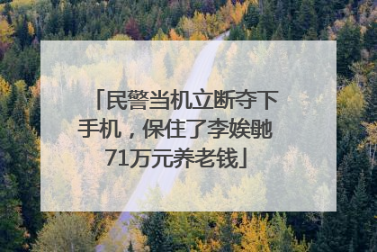 民警当机立断夺下手机，保住了李娭毑71万元养老钱