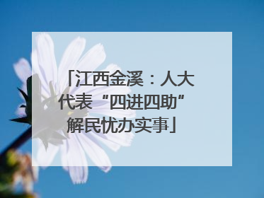 江西金溪：人大代表“四进四助”解民忧办实事