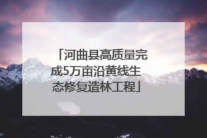 河曲县高质量完成5万亩沿黄线生态修复造林工程