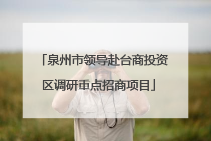泉州市领导赴台商投资区调研重点招商项目