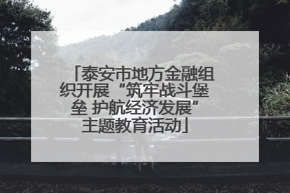 泰安市地方金融组织开展“筑牢战斗堡垒 护航经济发展”主题教育活动