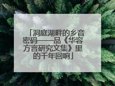洞庭湖畔的乡音密码——品《华容方言研究文集》里的千年回响